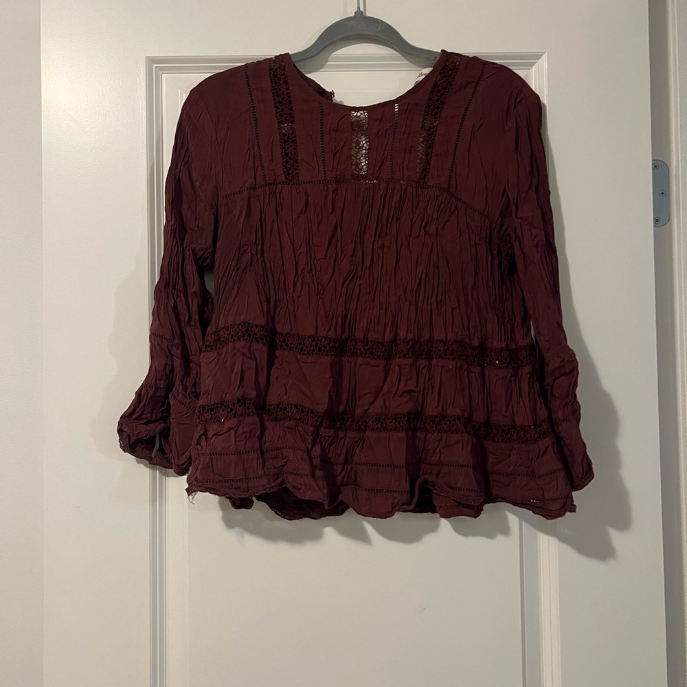 Wilfred Burgundy Long Sleeve Blouse